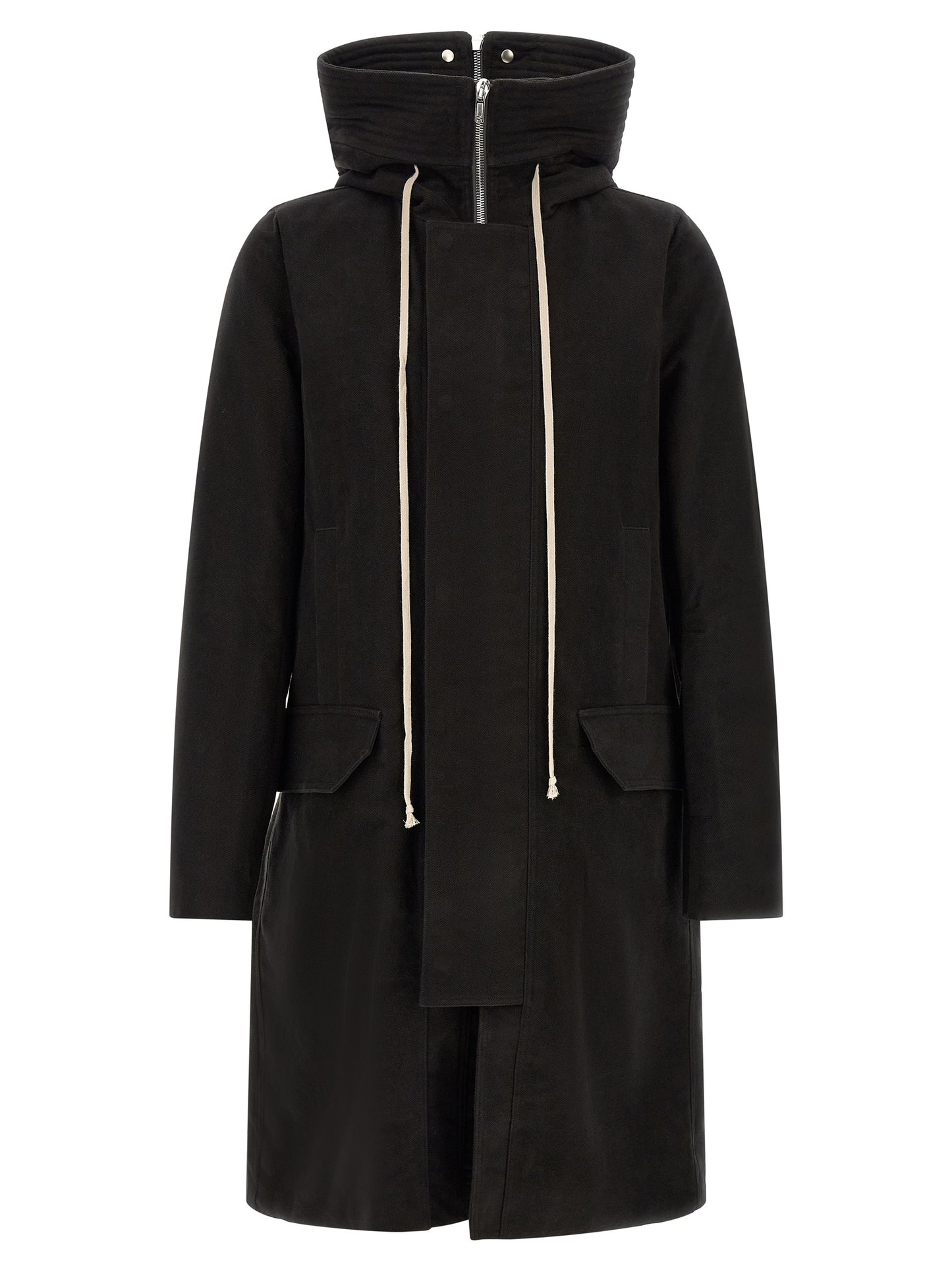 Rick Owens Black Cotton Parka