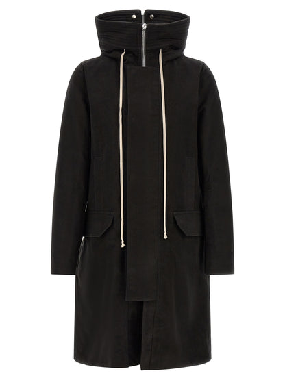 Rick Owens Black Cotton Parka