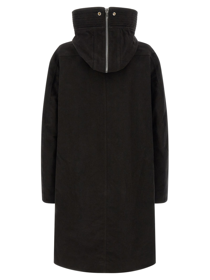 Parka Rick Owens en coton noir