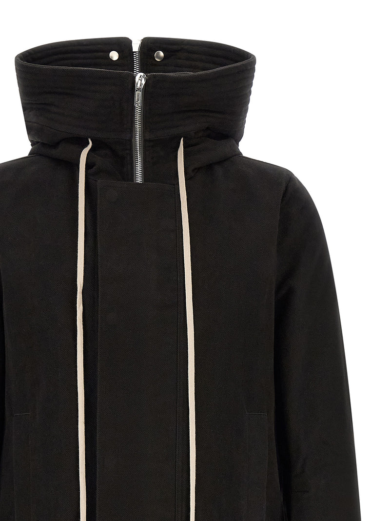 Parka Rick Owens en coton noir