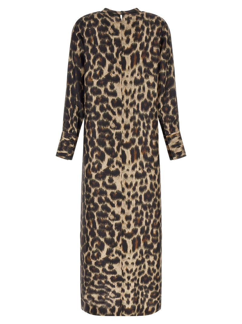 Alberto Biani Brown Silk Long Dress