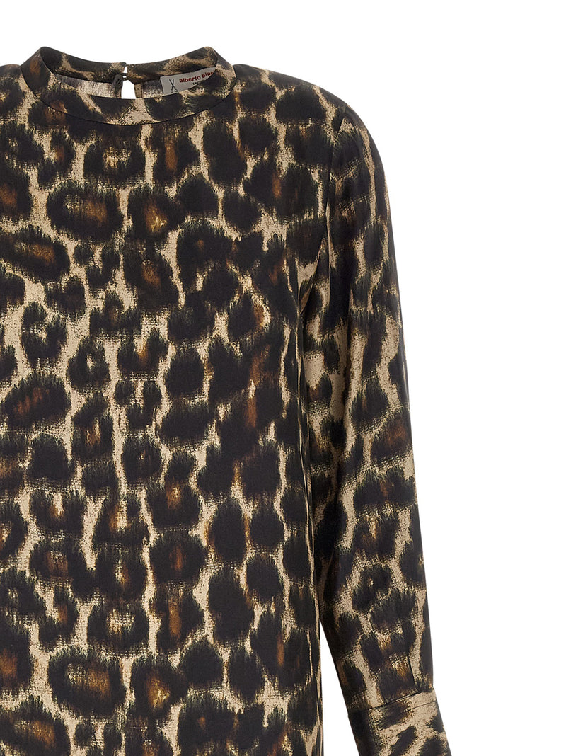 Alberto Biani Brown Silk Long Dress