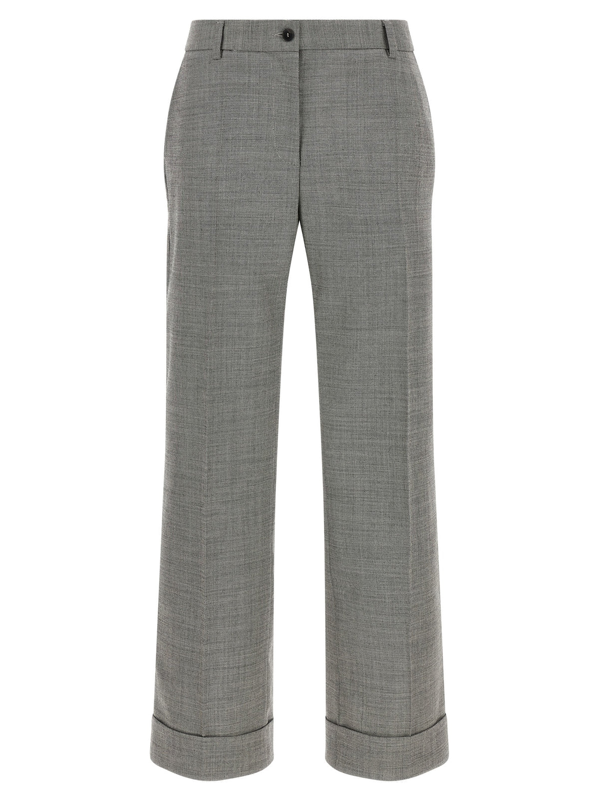 Pantalon évasé en laine gris Alberto Biani