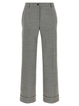 Pantalon évasé en laine gris Alberto Biani