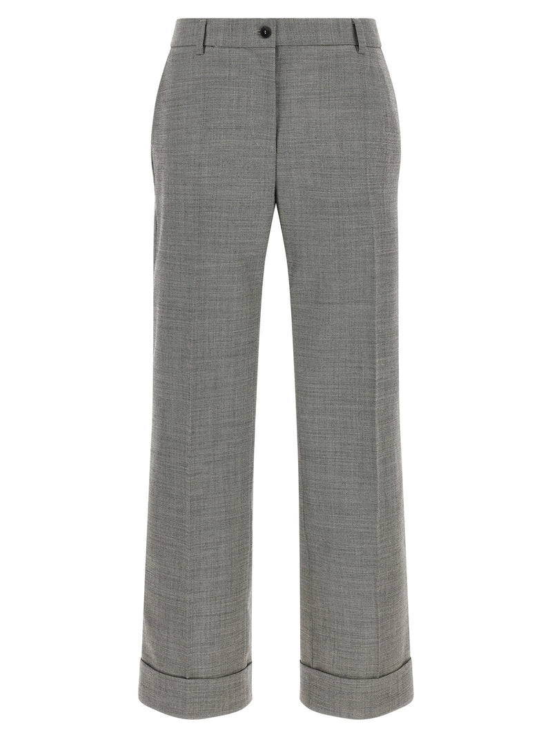 Pantalon évasé en laine gris Alberto Biani