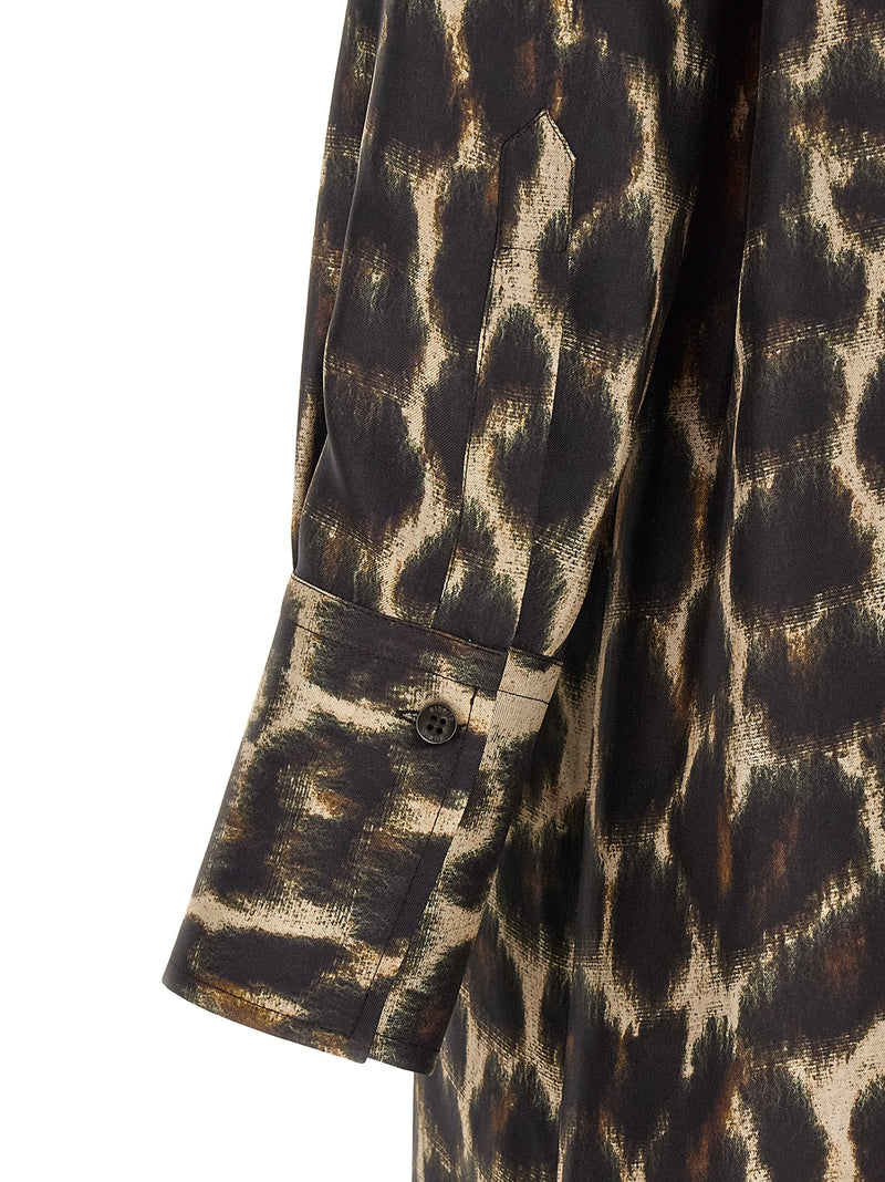 Alberto Biani Brown Silk Long Dress