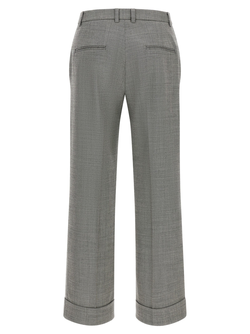 Pantalon évasé en laine gris Alberto Biani