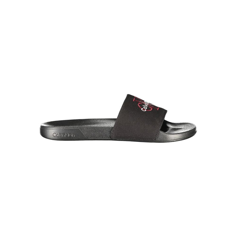 Pantoufle noire en polyester pour homme Calvin Klein