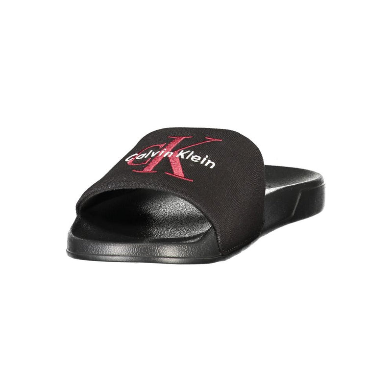 Pantoufle noire en polyester pour homme Calvin Klein