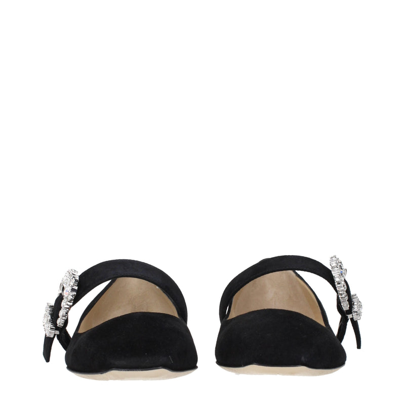 Jimmy Choo Black Leather Ballet Flats