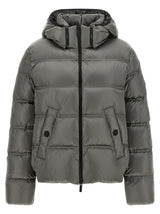 Veste longue Moncler grise en polyamide