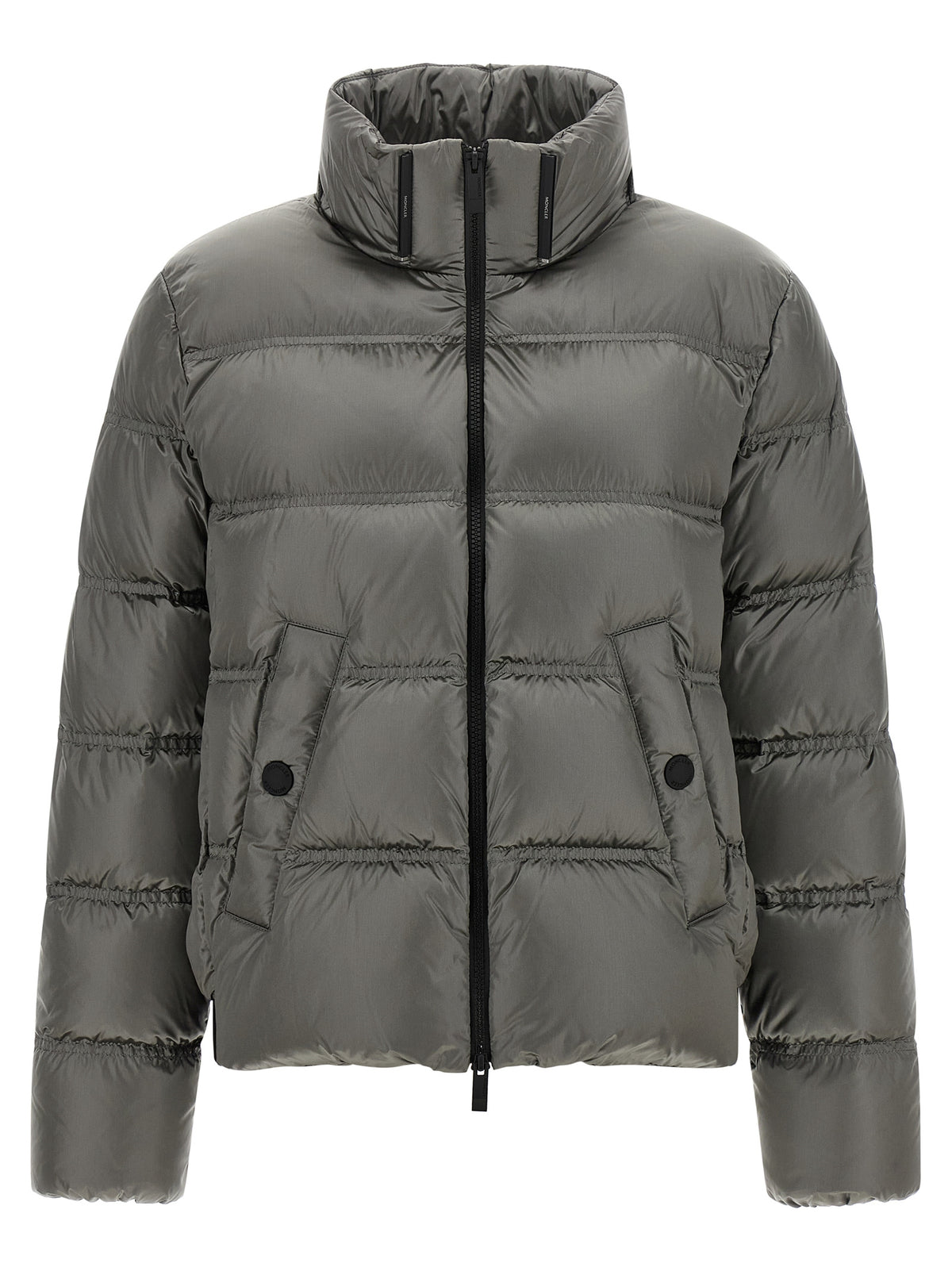 Veste longue Moncler grise en polyamide