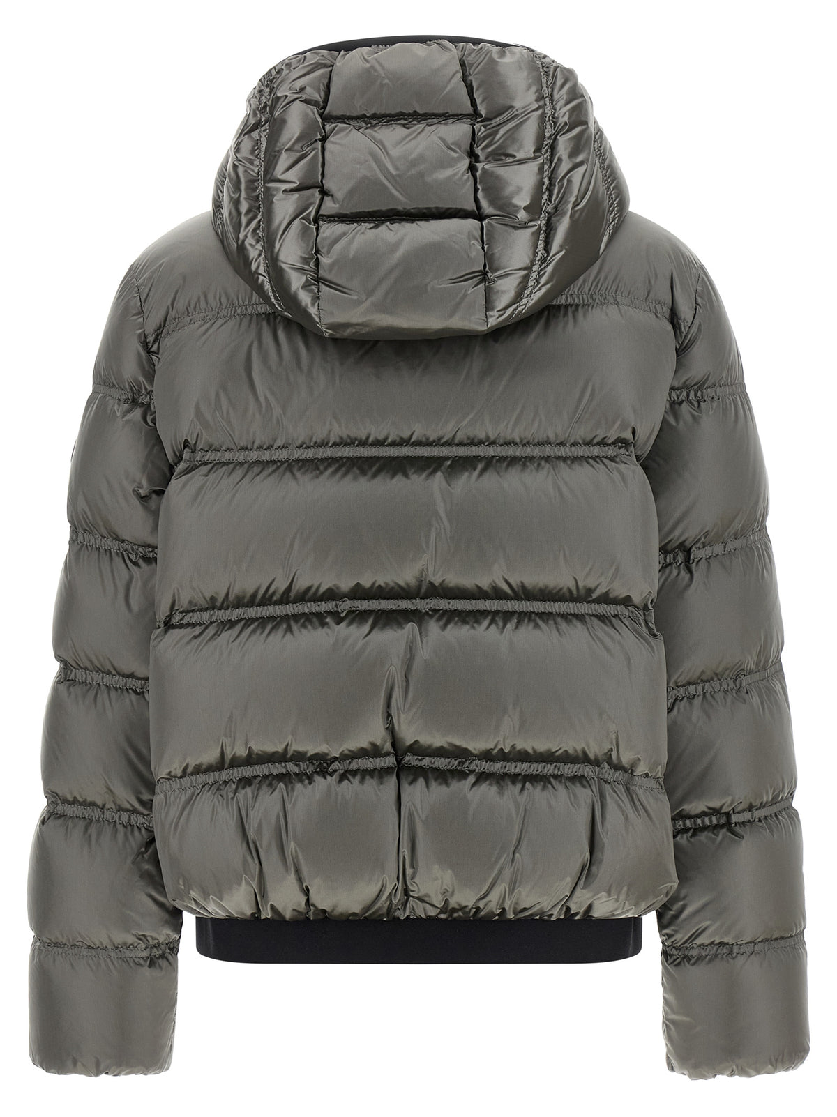 Veste longue Moncler grise en polyamide