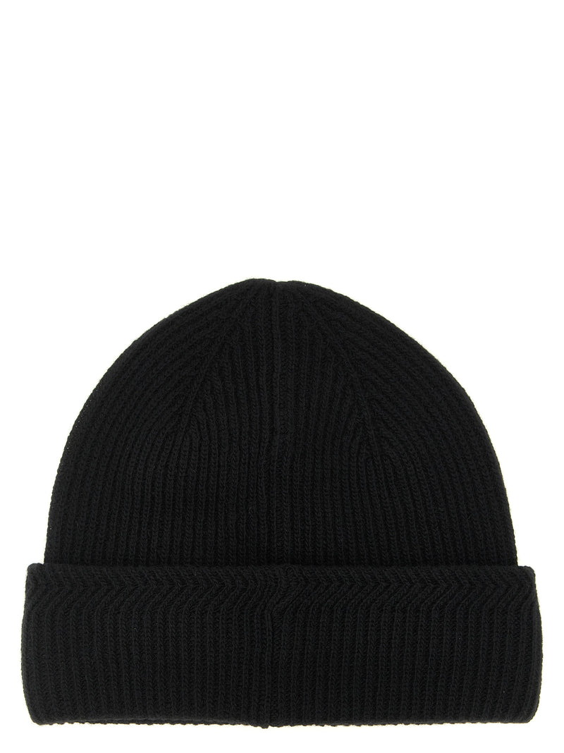 Moncler Black Virgin Wool Beanie