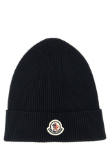 Bonnet Moncler en laine vierge bleu