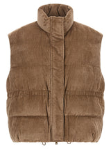 Brunello Cucinelli Gilet Sans Manches en Viscose Beige