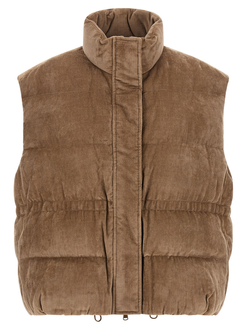 Brunello Cucinelli Beige Viscose Sleeveless Jacket