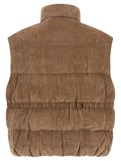 Brunello Cucinelli Beige Viscose Sleeveless Jacket
