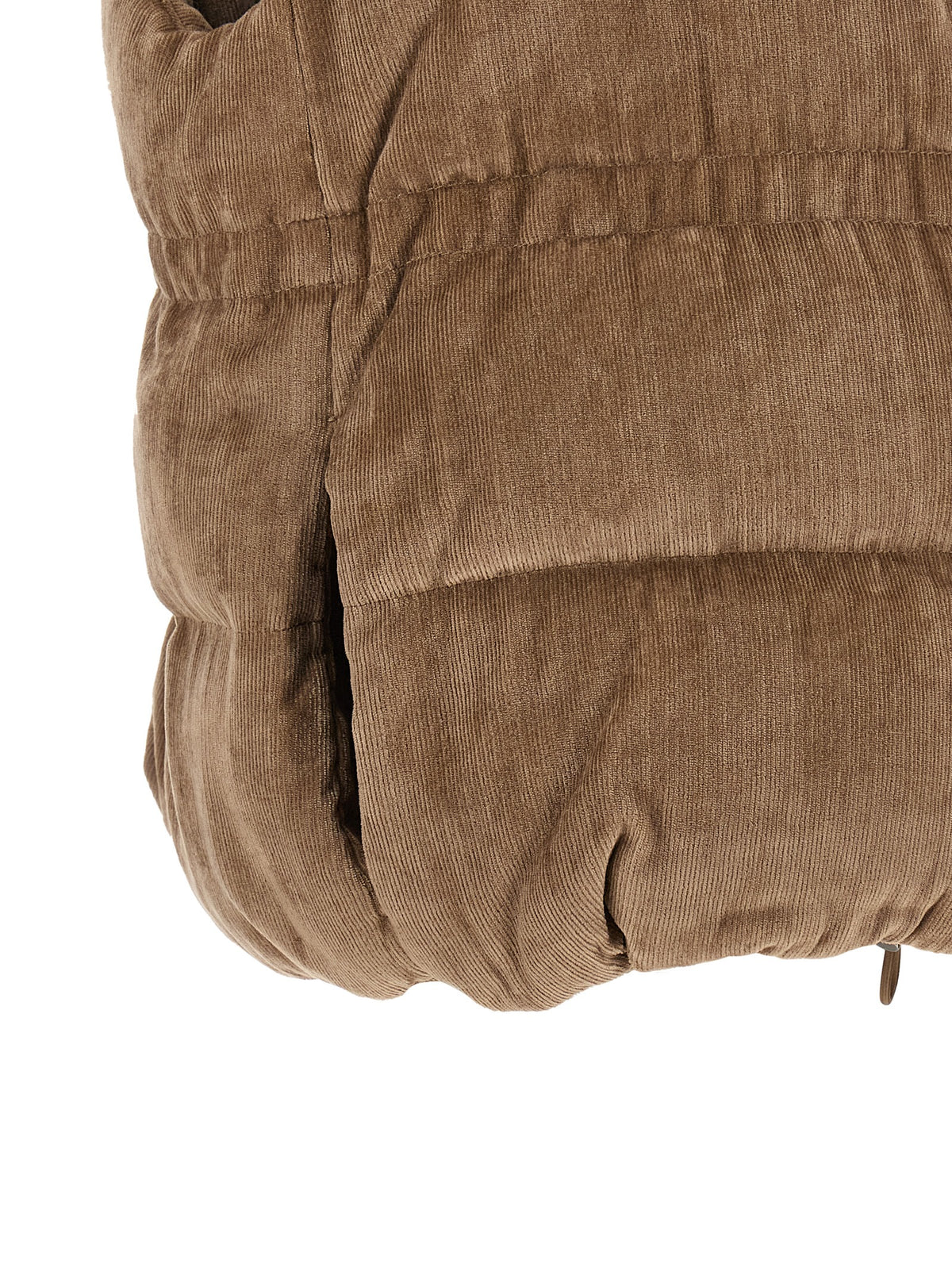 Brunello Cucinelli Gilet Sans Manches en Viscose Beige