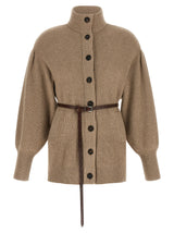Cardigan Brunello Cucinelli en laine vierge beige