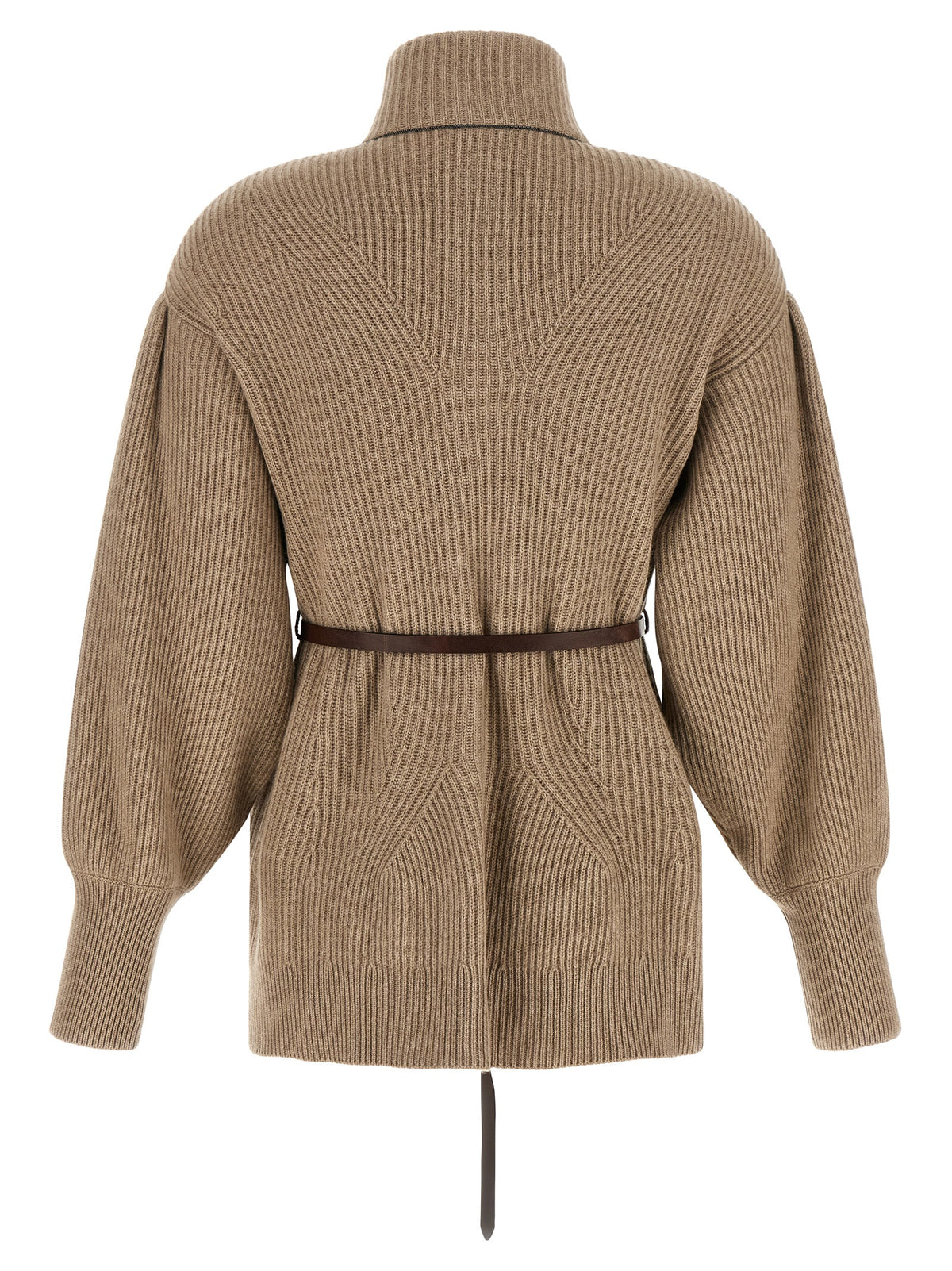 Cardigan Brunello Cucinelli en laine vierge beige