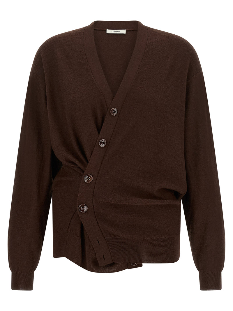 Lemaire Bordeaux Wool Cardigan