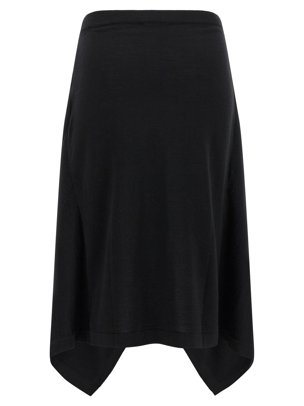 Jupe midi en laine noire Lemaire