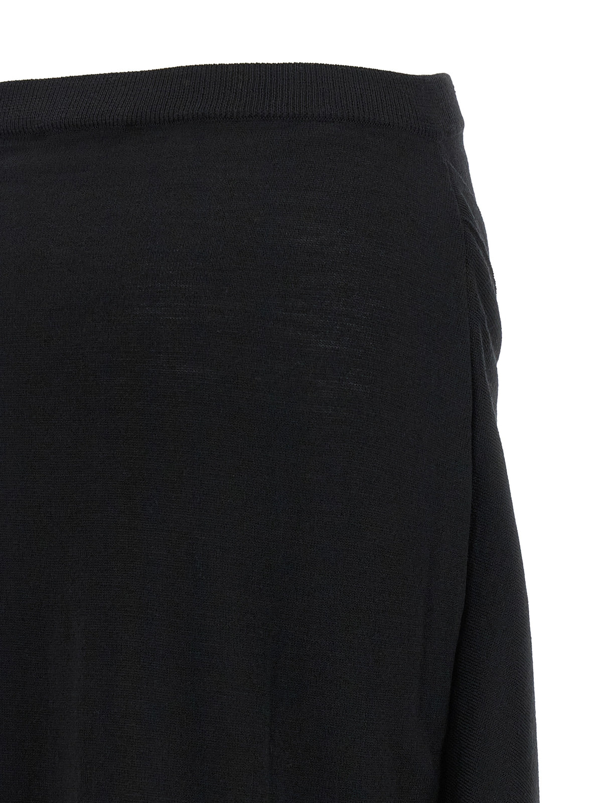 Jupe midi en laine noire Lemaire