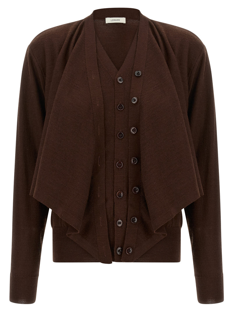 Lemaire Bordeaux Wool Cardigan