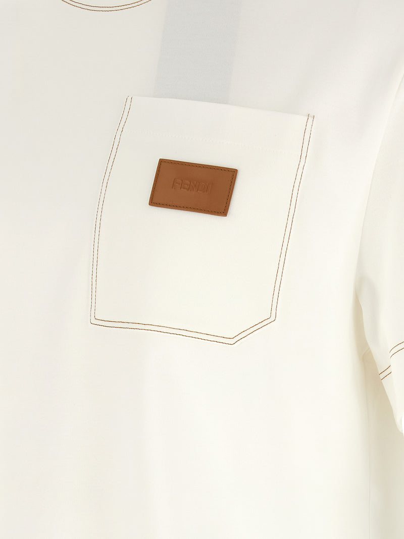 Fendi White Cotton T-Shirt