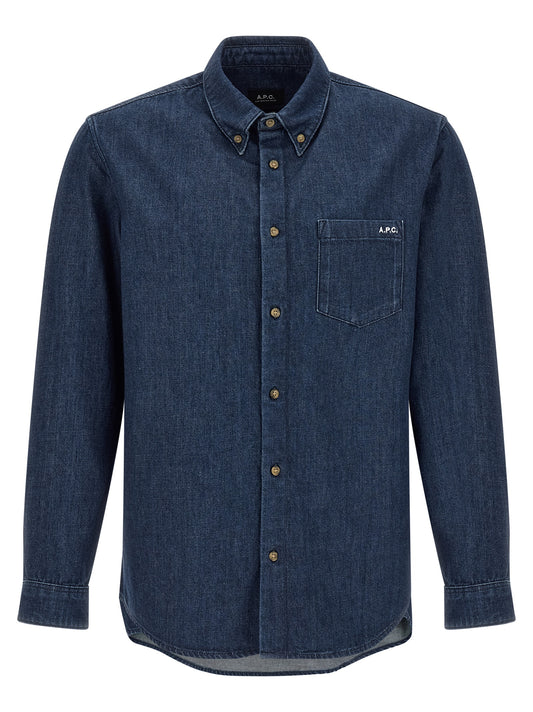 A.P.C. Blue Cotton Blouse