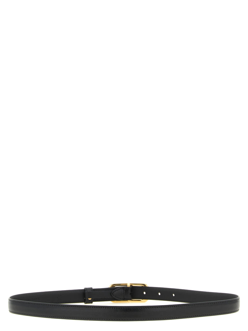 Fendi Black Calfskin Thin Belt