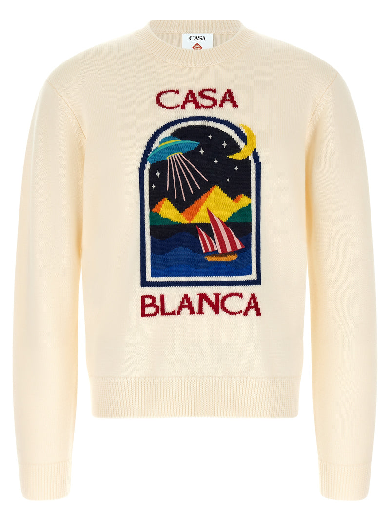 Casablanca White Wool Cardigan