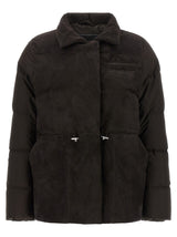 Veste longue Kiton en polyamide marron