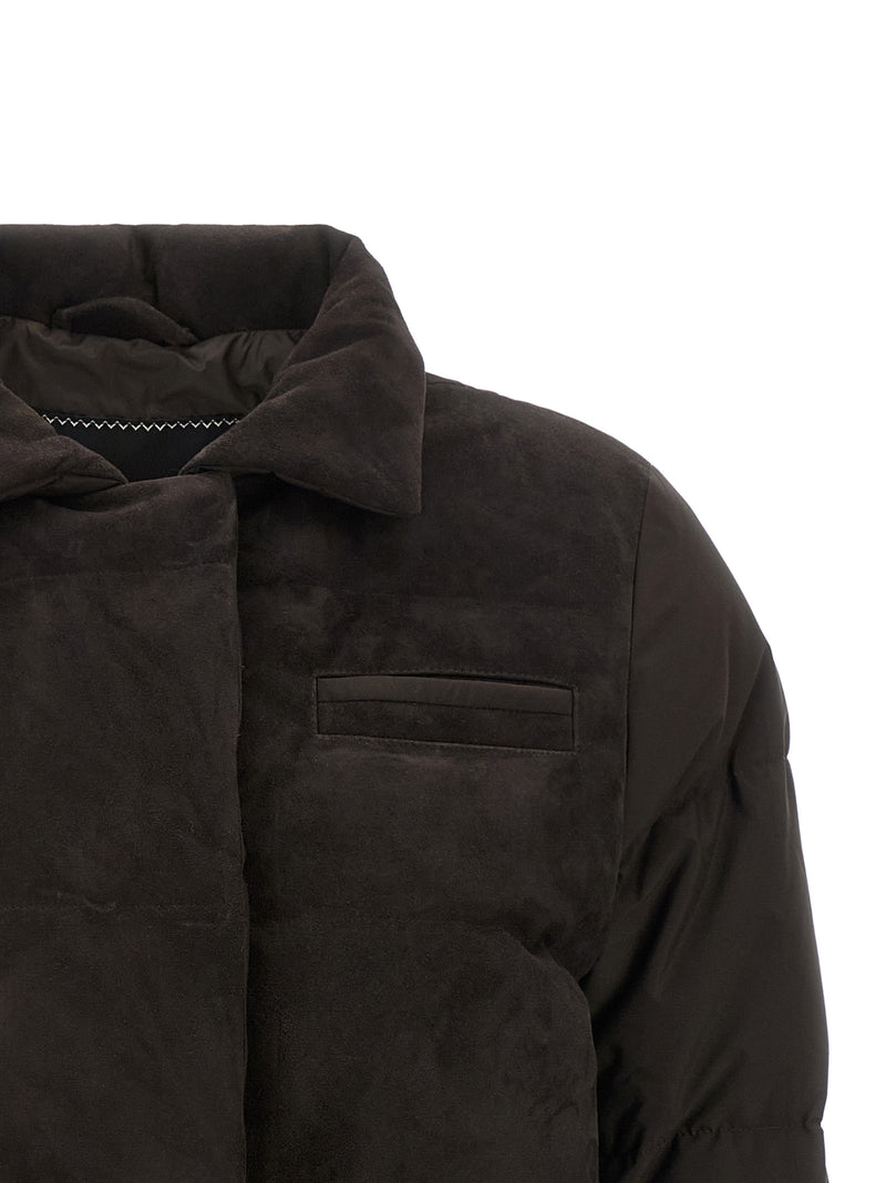 Kiton Brown Polyamide Full-Length Jacket