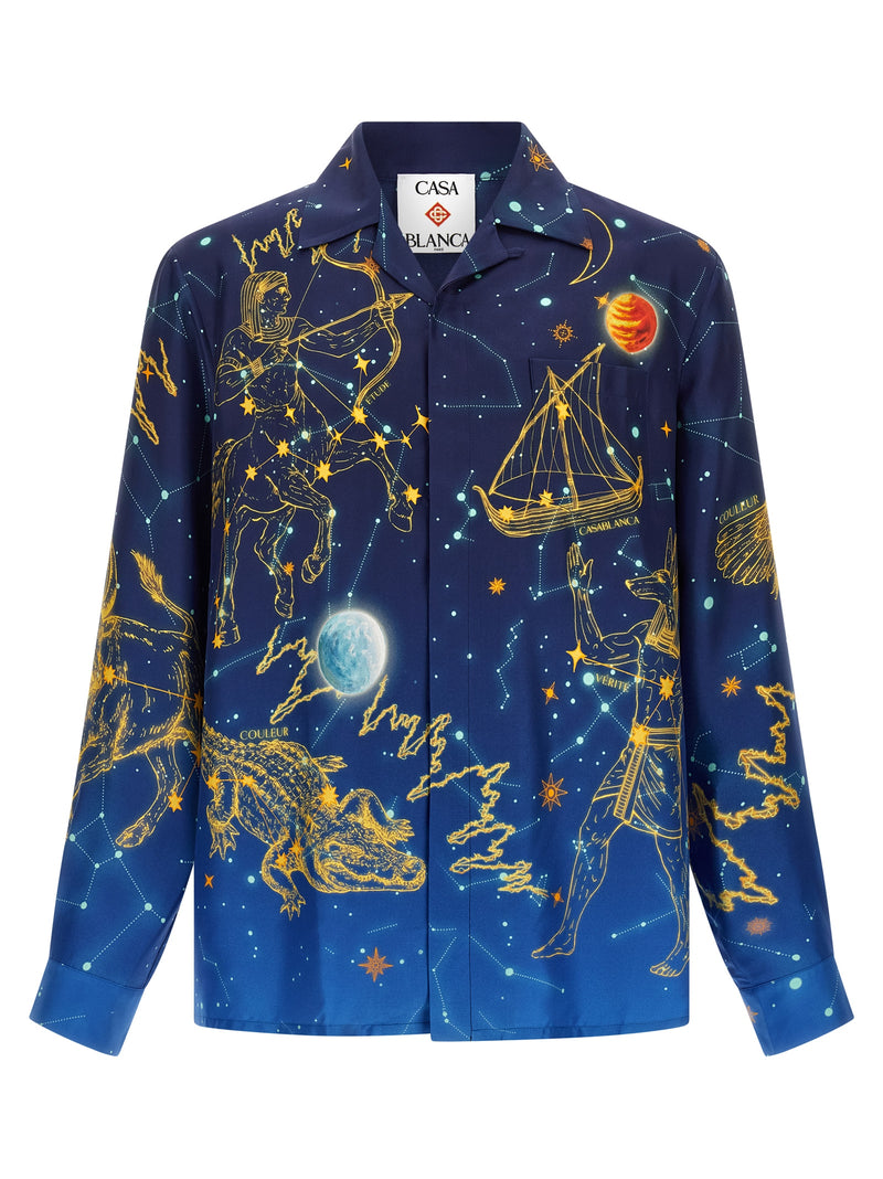 Casablanca Blue Silk Blouse