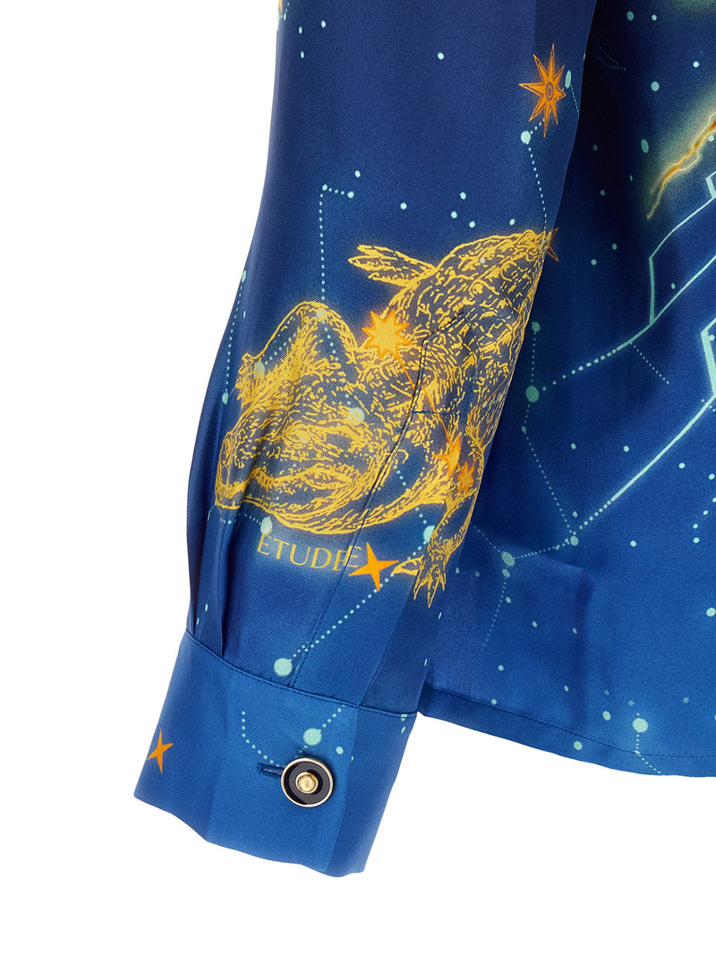 Casablanca Blue Silk Blouse