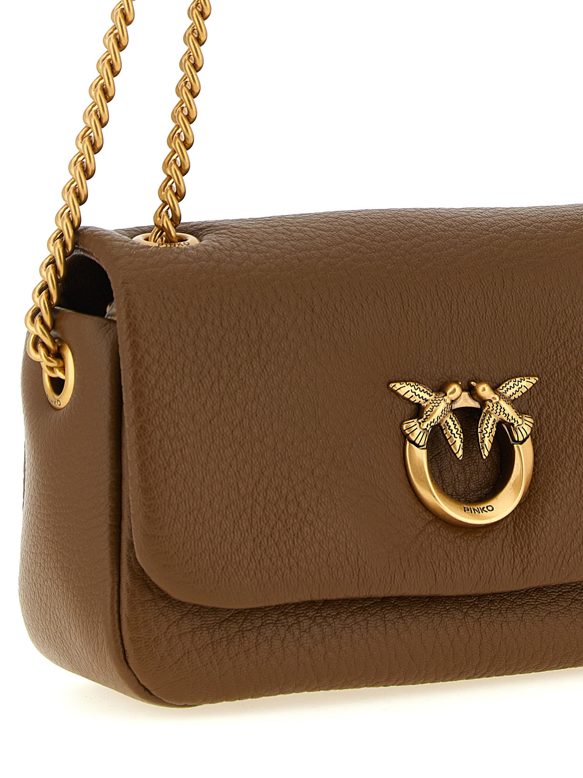 Sac bandoulière PINKO en cuir d'agneau marron