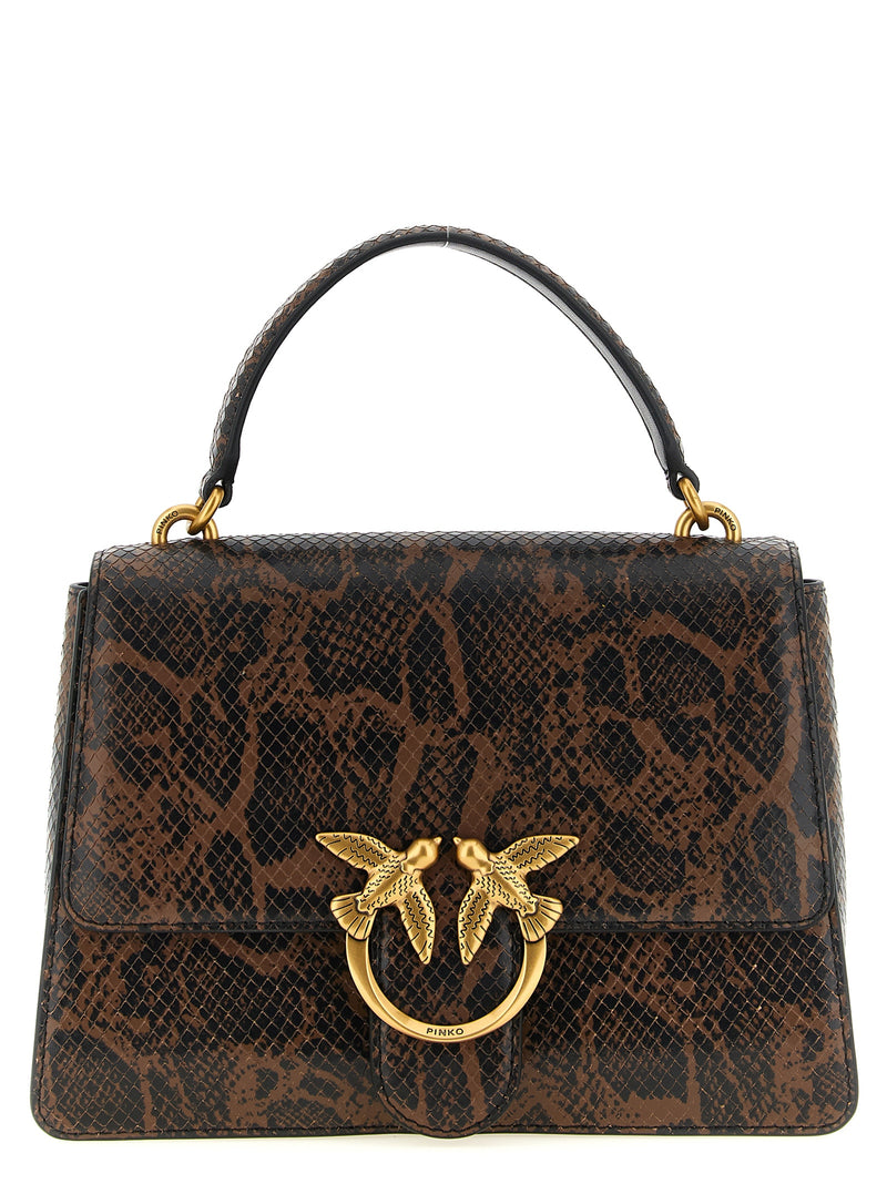 PINKO Brown Calfskin Handbag