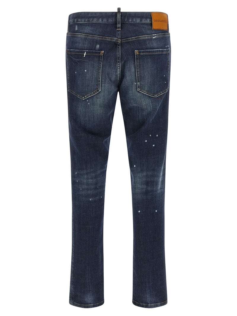 Dsquared² Blue Cotton Straight-Leg Jeans