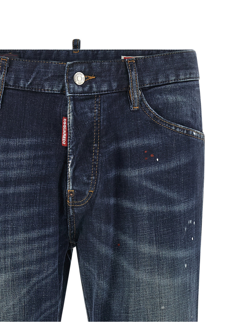 Dsquared² Blue Cotton Straight-Leg Jeans