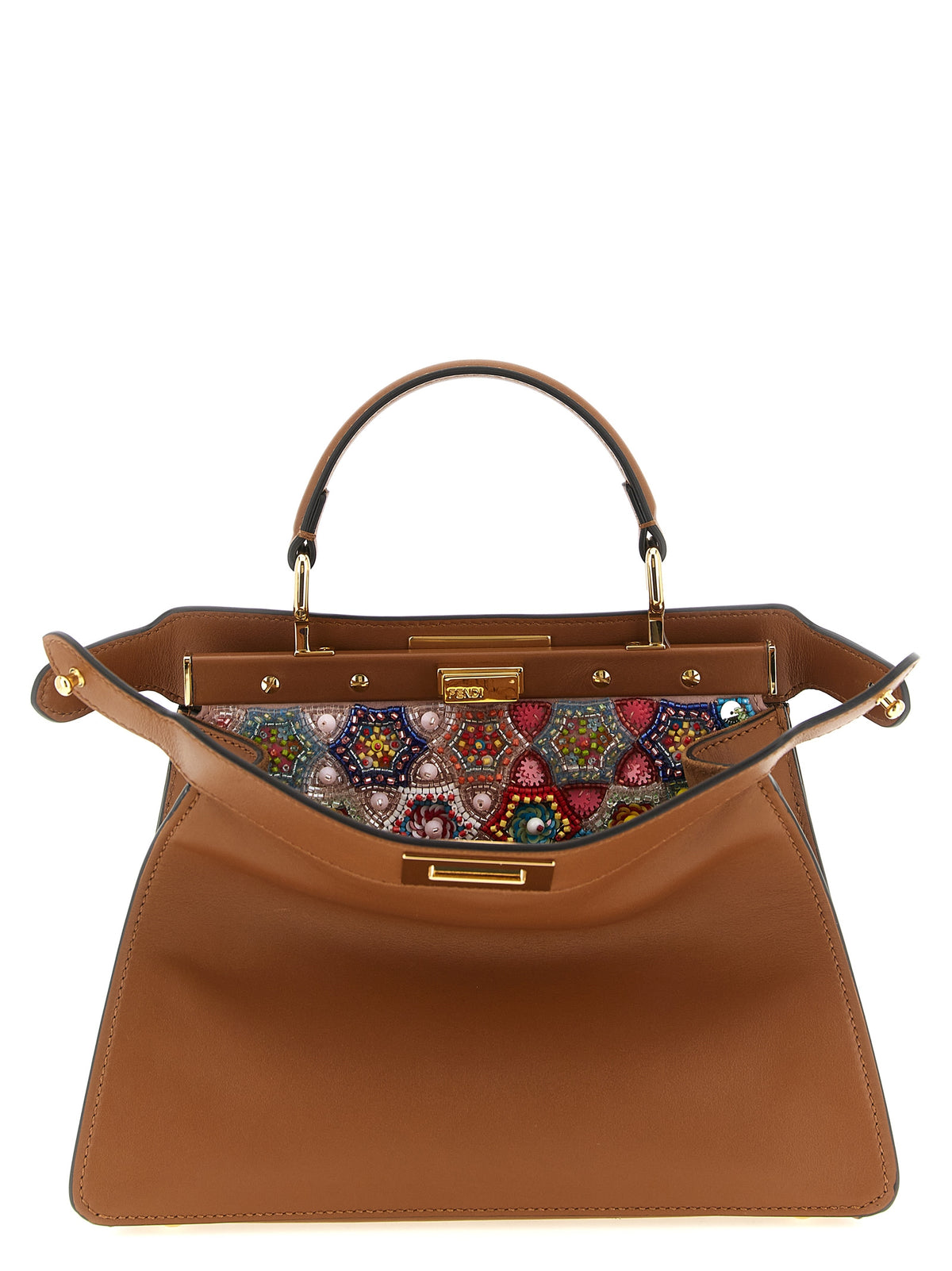 Sac bandoulière Fendi en cuir de veau marron