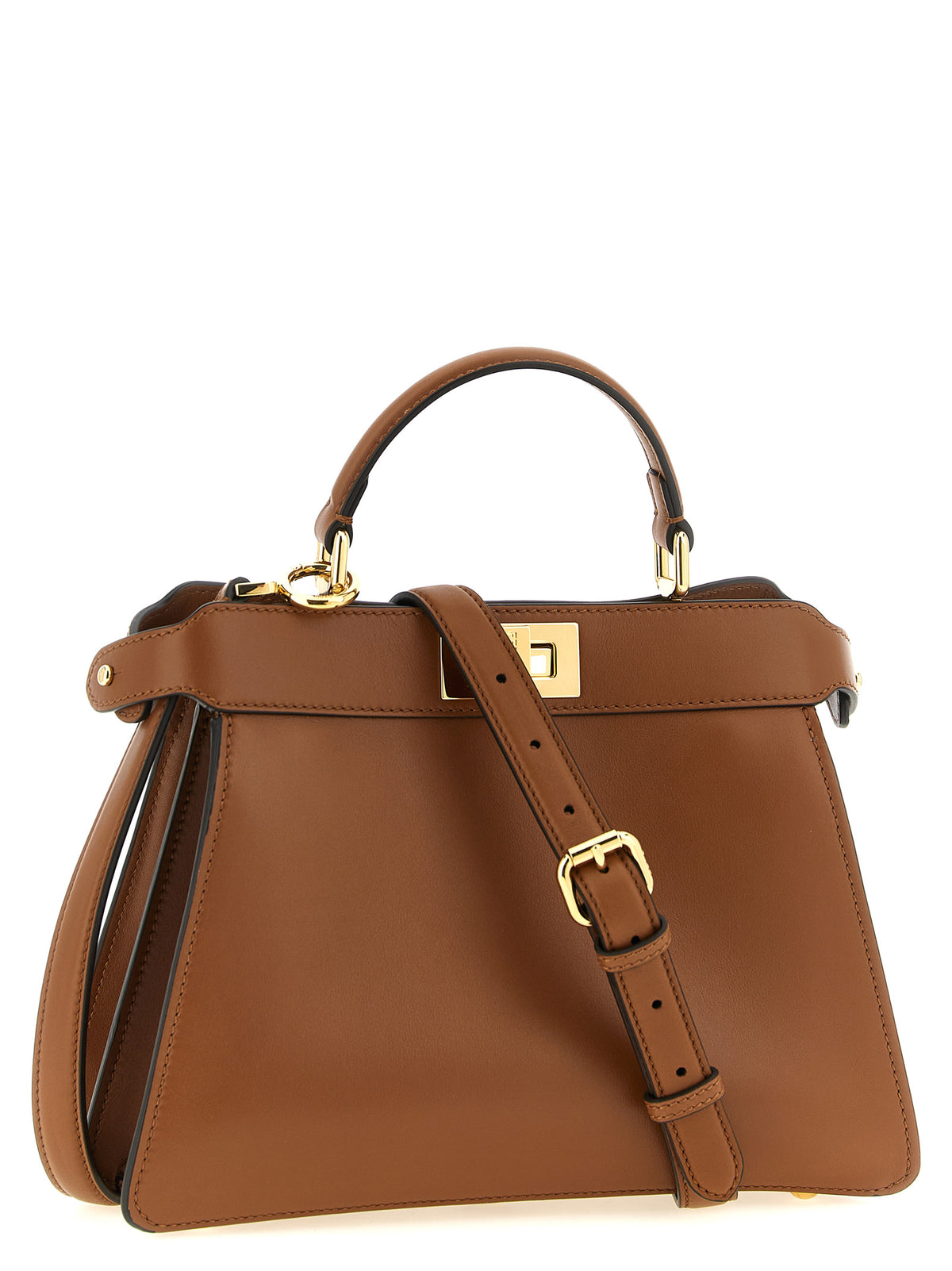 Sac bandoulière Fendi en cuir de veau marron