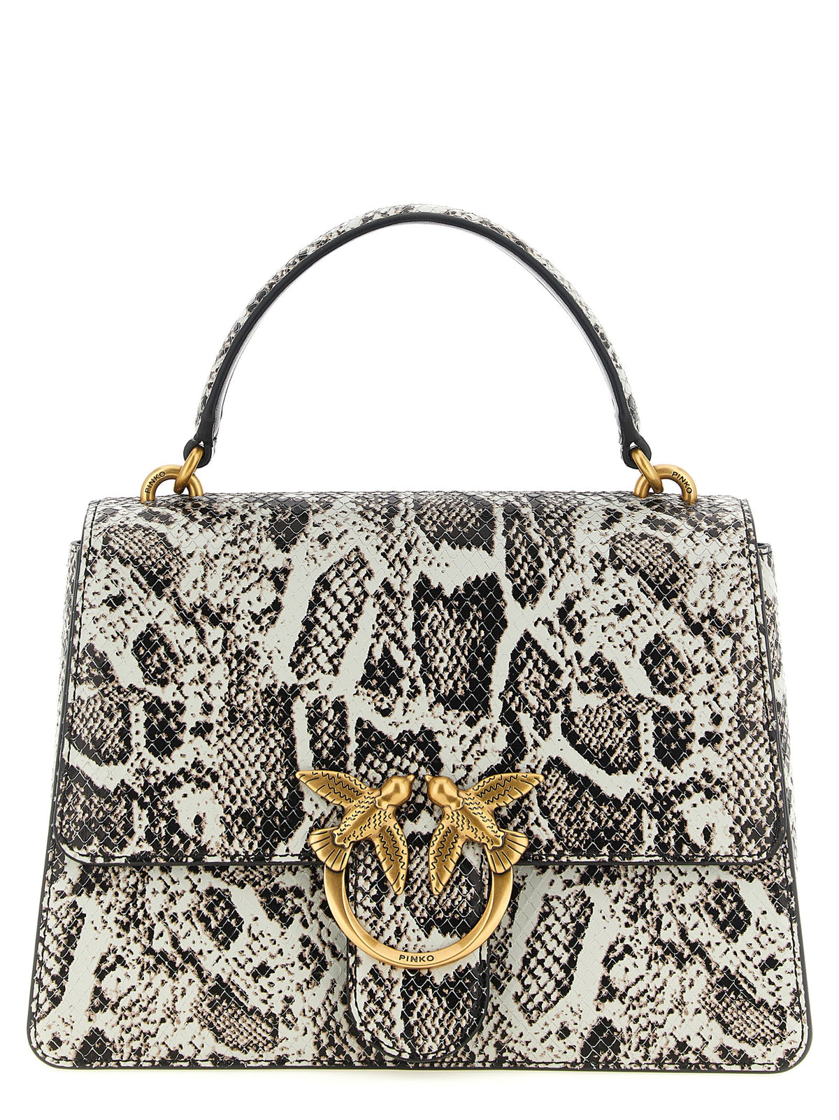 PINKO Gray Calfskin Handbag
