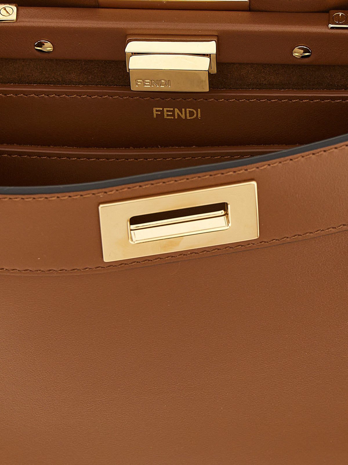 Sac bandoulière Fendi en cuir de veau marron