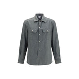 Chemise Brunello Cucinelli en laine grise Oves Aries
