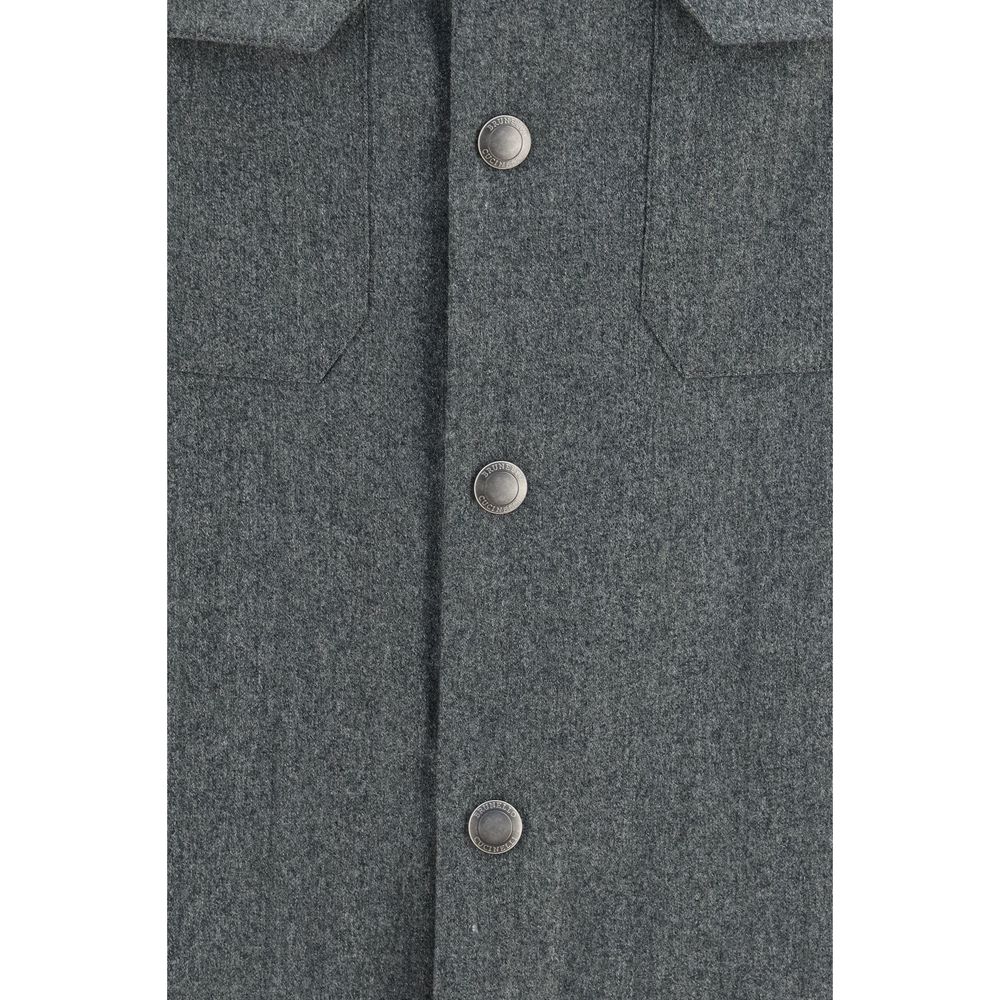 Chemise Brunello Cucinelli en laine grise Oves Aries