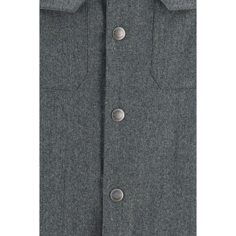 Brunello Cucinelli Gray Wool Oves Aries Dress Shirt