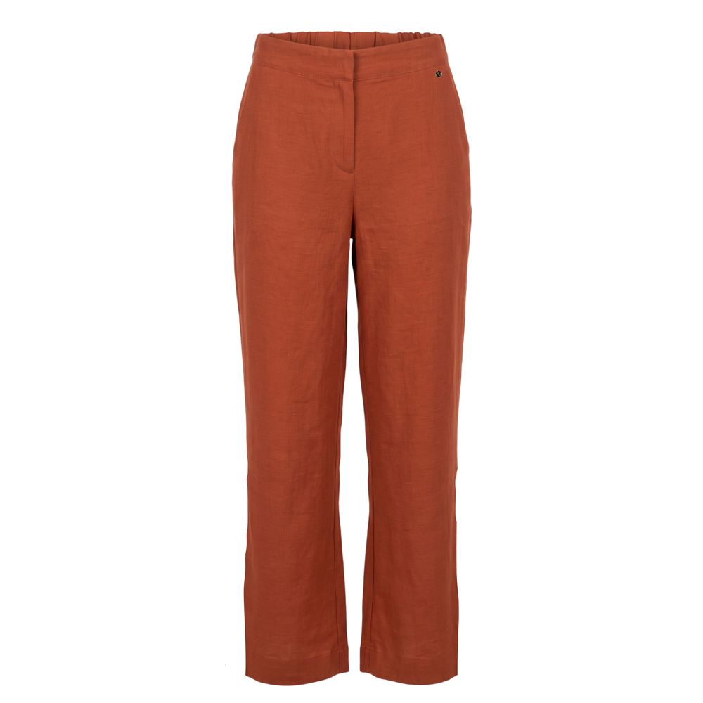Pantalon femme en viscose marron Trussardi Jeans