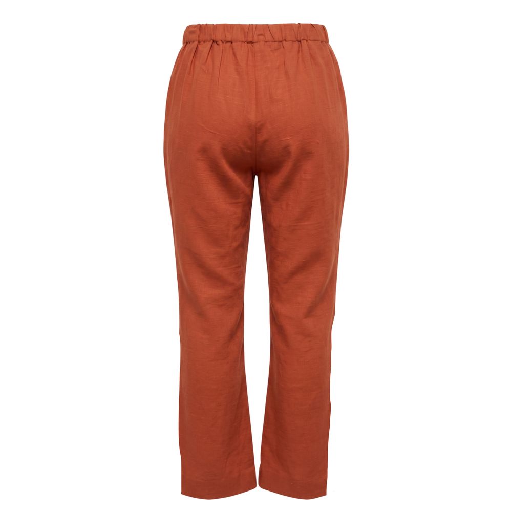 Pantalon femme en viscose marron Trussardi Jeans